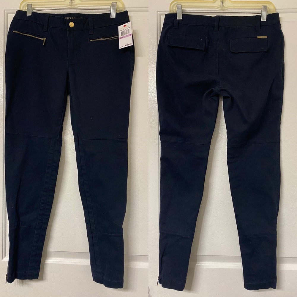 Navy Michael Kors  Front Pocket & Ankle Zip Pant